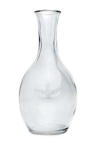 Italian glass carafe with engraving, glass, surplus Italian glass carafe with engraving, glass, surplus