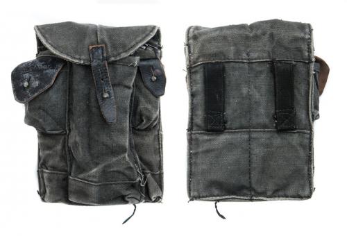 Soviet AKM magazine pouch, dark blue surplus.