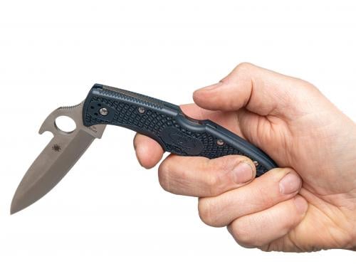 Spyderco Endura 4 Lightweight Emerson Opener. The blade is secured in place by a sturdy back lock mechanism.