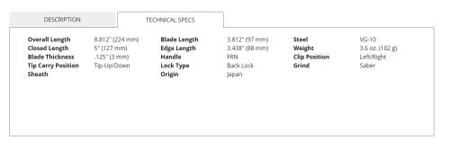 Spyderco Endura 4 Lightweight Emerson Opener.