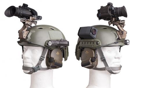 Ops-Core FAST Base Jump Military Helmet. Pictured accessories are not included with the helmet.