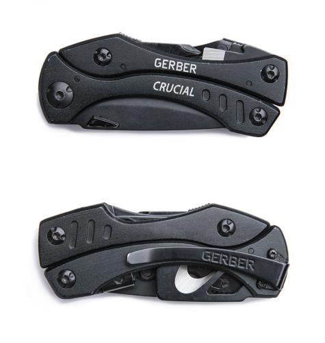 Gerber Crucial multi-tool and strap cutter. 