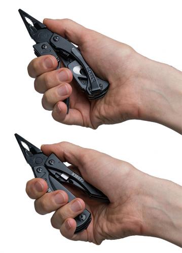 Gerber Crucial multi-tool and strap cutter.