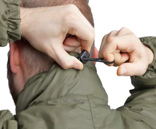 Särmä TST L3 Loft Jacket. Elastic drawcord in neck.