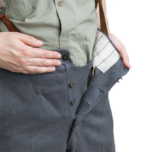 Finnish M36 diagonal wool trousers, with piping, surplus.