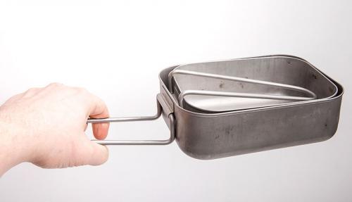 Dutch mess tin, stainless steel, surplus.