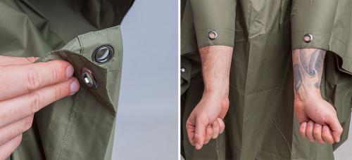 Särmä Rain Poncho. Grommets in all corners and the middle of the long sides.