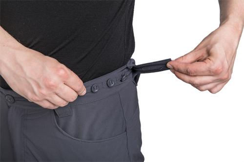 Särmä Zip-off trousers. Waist adjustment works with buttons and elastic, so it won't slip.
