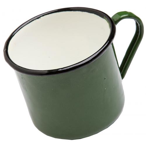CCCP enamel mug, surplus. Green mug.