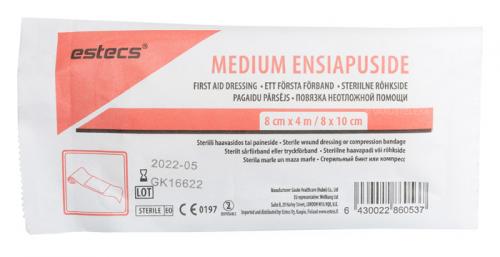 Estecs First Aid Dressing, DIN 13 151-M, 80 x 100 mm Estecs First Aid Dressing, DIN 13 151-M, 80 x 100 mm