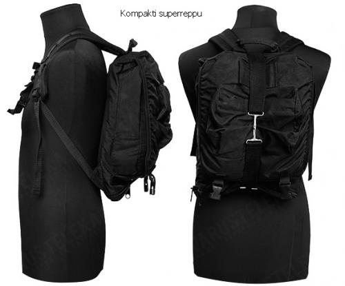 British patrol backpack, 30 litres, black, surplus.