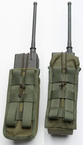 Särmä TST LV141 pouch adapter. The shock cord is tied to the PALS webbing on the back of the pouch.