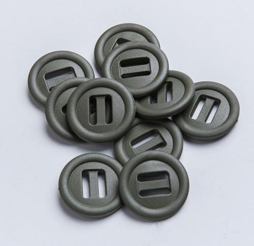2M Slotted button, 10 pcs. 25 mm, green
