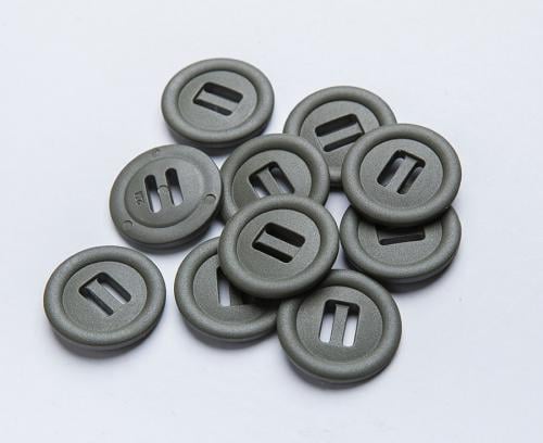 2M Slotted button, 10-Pack. 30 mm, green