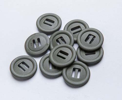 2M Slotted button, 10 pcs. 30 mm, green