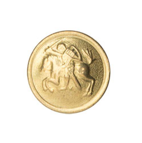 Lithuanian brass button with rider symbol, surplus.