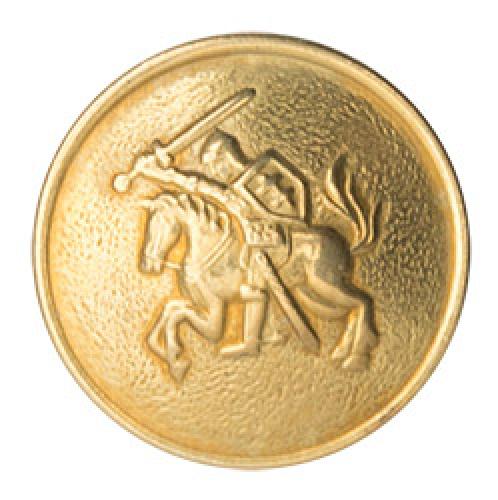 Lithuanian brass button with rider symbol, surplus