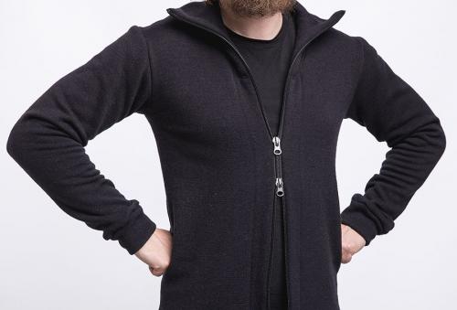 Särmä Merino Wool Terry Overall. The zipper has a bottom puller as well