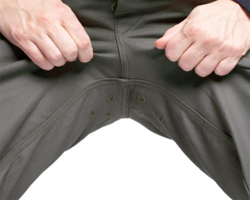 BW Moleskin Trousers. Ventilation grommets in the crotch.