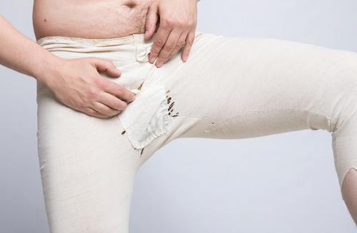 Finnish long johns, with White Guard style crotch repair patch, surplus.