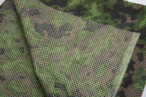 Foxa PES Net 260 Camo Mesh Fabric, M05 Woodland, by the meter. The reverse side.