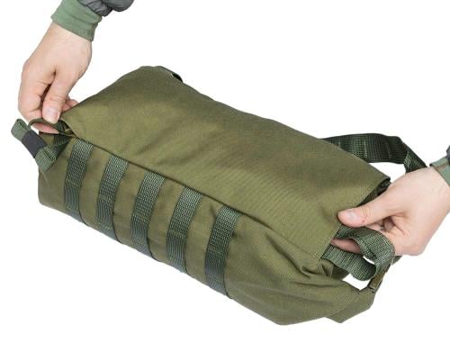 Särmä TST DP10 Roll-Top Day Pack w. Padded Shoulder Straps. The shoulder straps can be tucked away inside the back compartment.