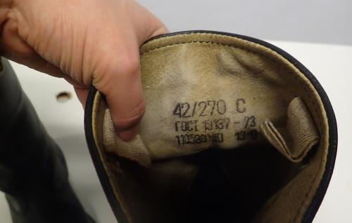 Soviet officer's jackboots with rubber sole, surplus.