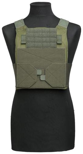 Särmä TST PC18 Plate Carrier w. Elastic Cummerbund. The One-Wrap loops can be folded and secured behind the carrier when not in use.