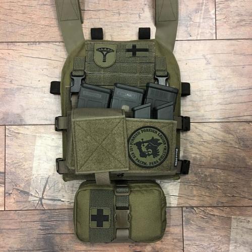 Särmä TST PC18 Plate Carrier w. Elastic Cummerbund. PC18 + Spiritus Systems Micro Fight chest rig.