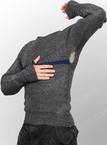 Finnish wartime model wool pullover, grey, heavily used.