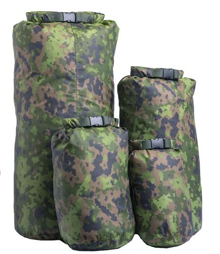 Särmä TST Dry Bag. Back: 40L and 20L. Front: 10L and 5L.
