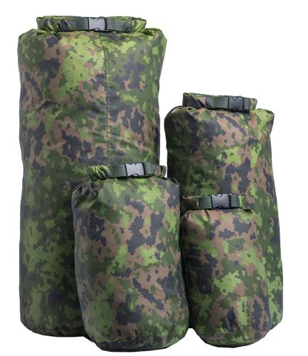 Särmä TST Dry Bag. Back: 40L and 20L. Front: 10L and 5L.