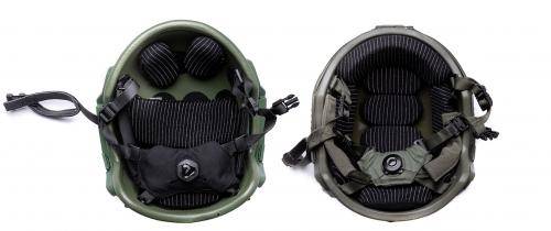 PGD ARCH High Cut helmet, NIJ IIIA. The new 2020 helmet on the left and the 2019 helmet on the right.