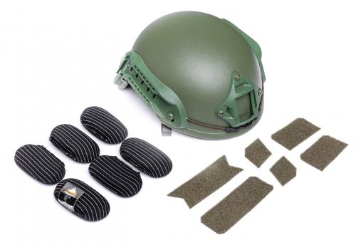 PGD ARCH High Cut helmet, NIJ IIIA. In addition to the loop, the 2020 helmets come with extra pads for customizing the padding.