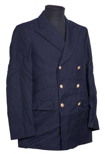 Italian pea coat, wool gabardine, navy blue, surplus Italian pea coat, wool gabardine, navy blue, surplus