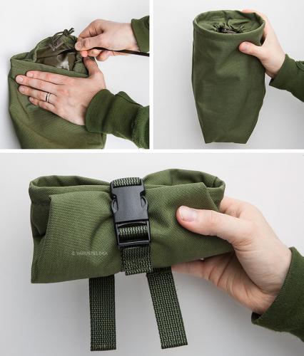 Särmä TST Dump pouch. A common zip-tie can be inserted into the pouch to act as a stiffener.