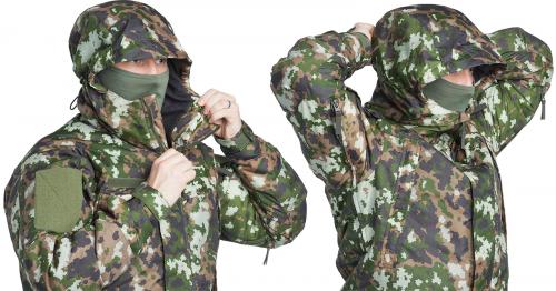 Särmä TST L5 Thermal Jacket. The hood is adjustable to fit on a bare head.