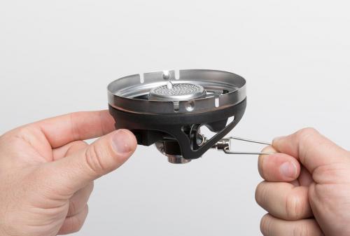 Jetboil MicroMo Camping Stove, Carbon. The simmer control is precise and won't burn your fingers