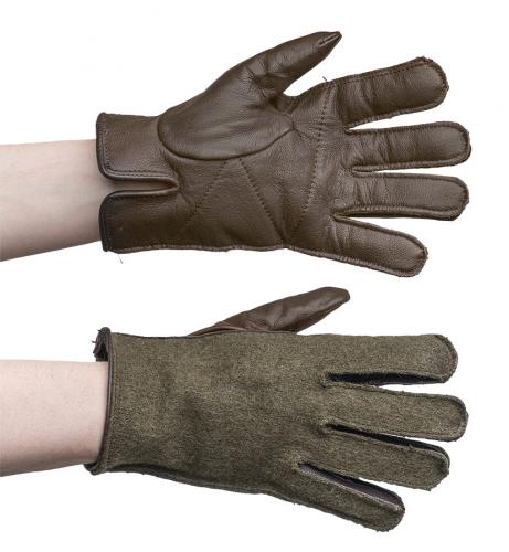 French wool/leather gloves, surplus