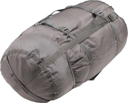 US MSS Modular Sleeping Bag System, surplus. Some of the compression bags are Foliage green.