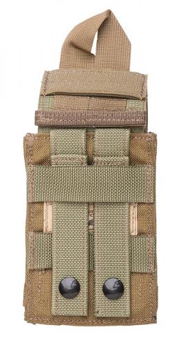 Eagle Industries SCAR-H (MP1) Fort Bragg Magazine Pouch, Coyote Brown, surplus. Standard MOLLE/PALS attachment.