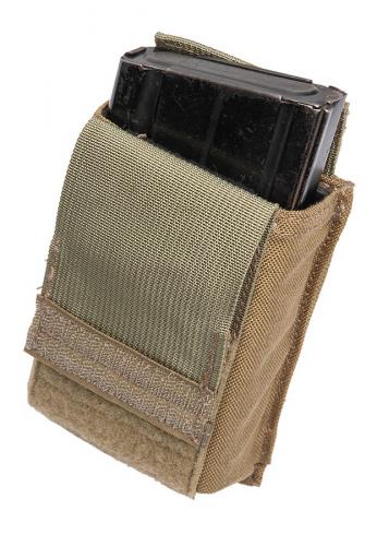Eagle Industries SCAR-H (MP1) Fort Bragg Magazine Pouch, Coyote Brown, surplus. The flap can be secured out of the way.