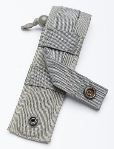 Ontario Model 1 Strap Cutter, surplus. Basic single column MOLLE/PALS webbing in the back.