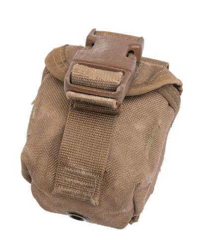 USMC MOLLE hand grenade pouch, Coyote Brown, surplus.