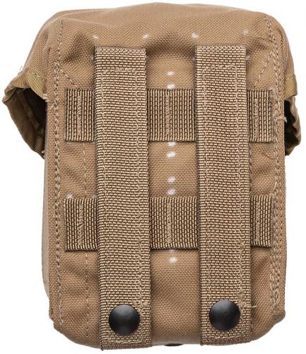 USMC MOLLE 100 Round Ammo Pouch, Coyote Brown, Surplus. The white dots are sewing marks, not dirt.