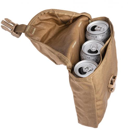 USMC IFAK Pouch, Coyote Brown, Surplus. Pouch fits nicely three half liter cans.