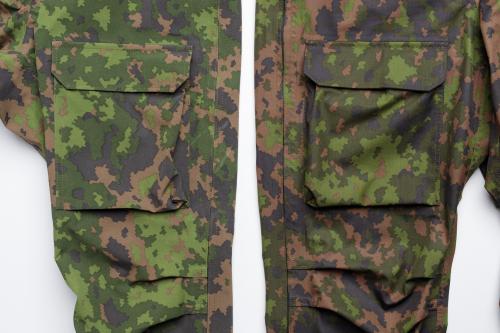 Särmä TST L6 Hardshell pants. Old material on the left and the new material on the right.