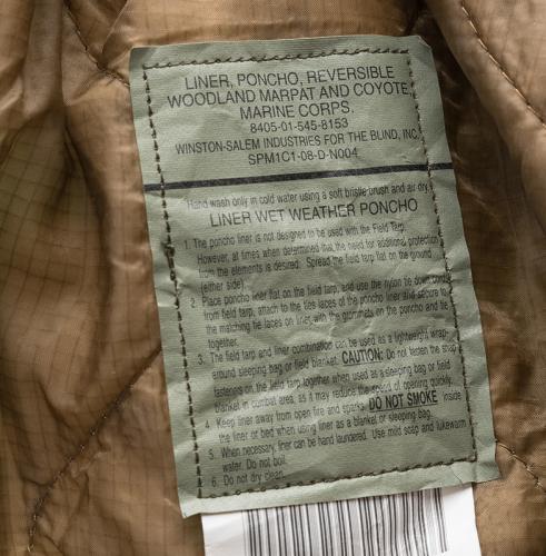 US "Woobie" Poncho Liner, surplus.