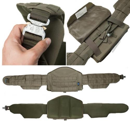 Sioen Tacticum Battle belt without protective panels, Multicam. Pictured is a solid colour belt for better reference of details.