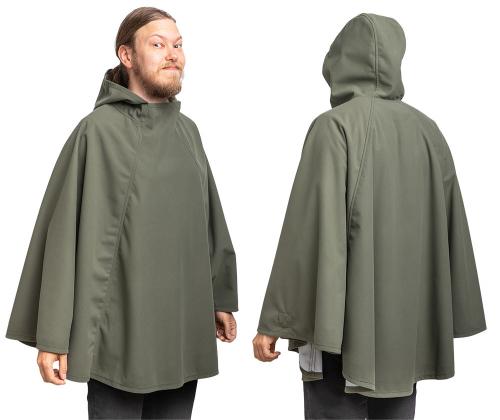 Jämä green Luhka. Model's height 175 cm, width Medium.